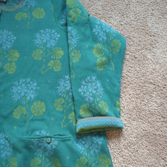 Gudrun Sjoden Marbacka Cardigan Long Sweater Organic Cotton XL Green Blue - Picture 7 of 16